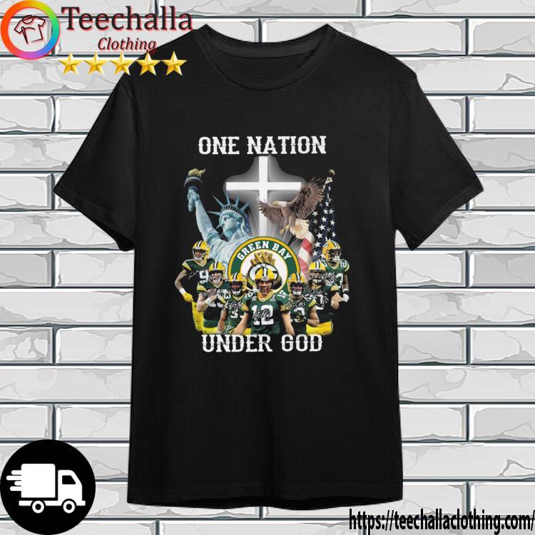 Eagles Green Bay Packers One Nation Under God Signatures shirt