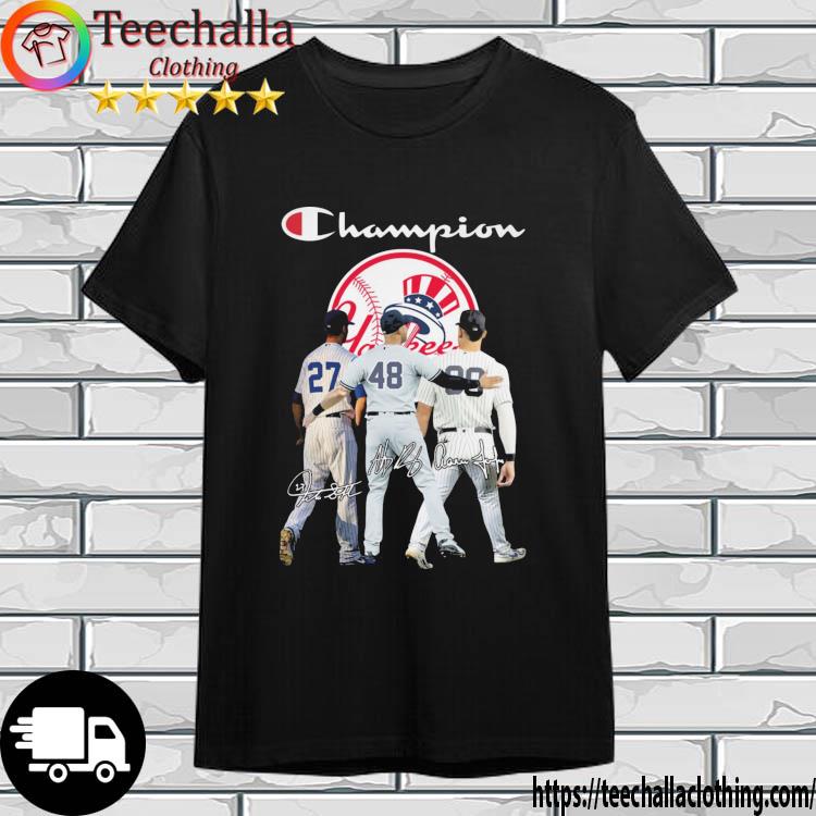 New York Yankees Champion Matty Alou Aaron Judge And Anthony Vincent Rizzo signatures shirt
