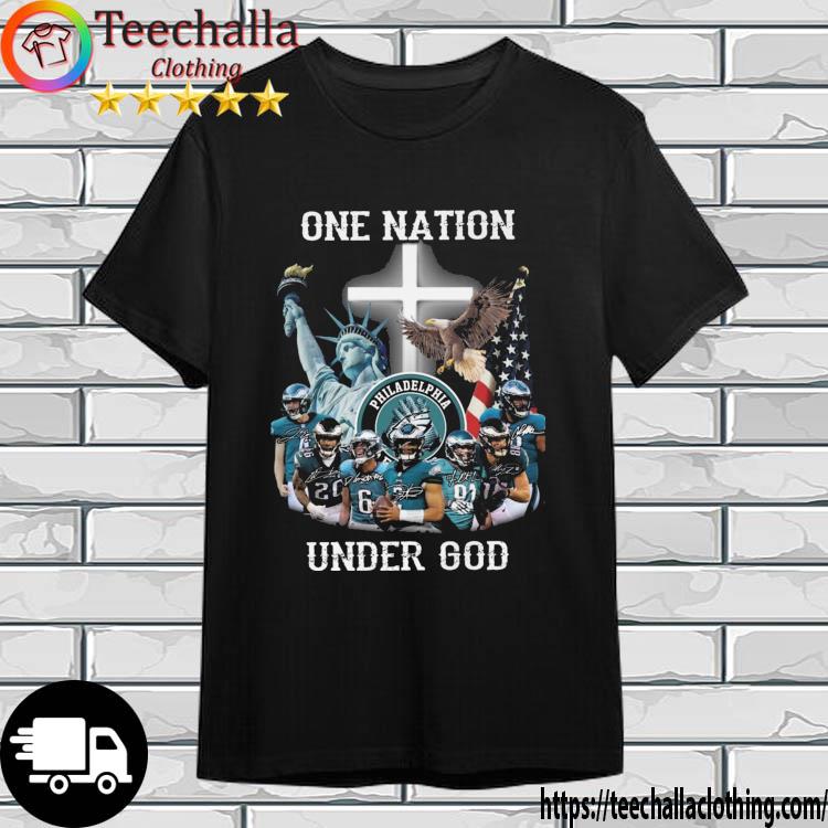 Philadelphia Eagles One Nation Under God Signatures shirt